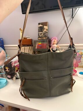Vintage The SAK Ashland Leather Crossbody Bag in Slate/Gray